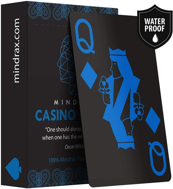 Mindrax Carte da Gioco Premium da Poker Impermeabili 100% - Blu