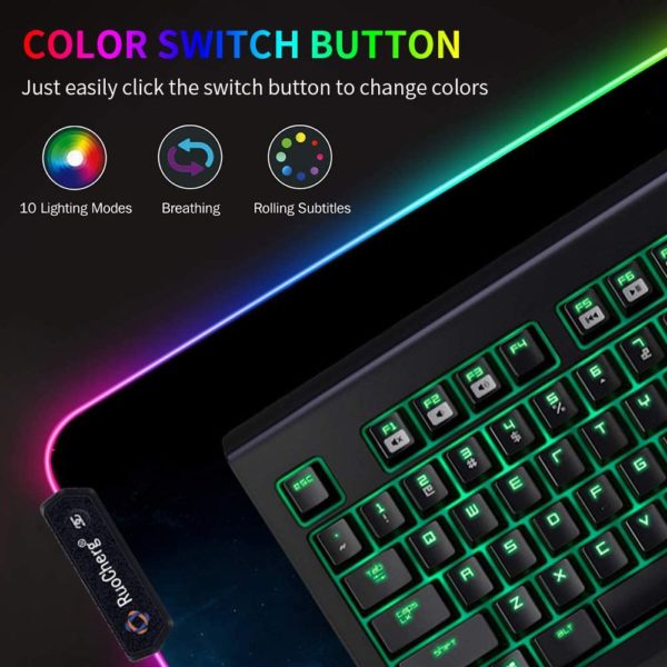 Tappetino Mouse Gaming RGB Effetti Luce XXL