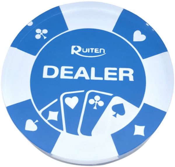 Dealer Button Blu Trasparente