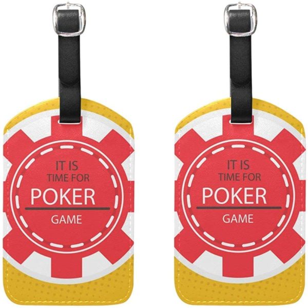 Etichette per bagagli con fiches da poker Borsa da viaggio Etichette per valigia bagaglio 2 pezzi